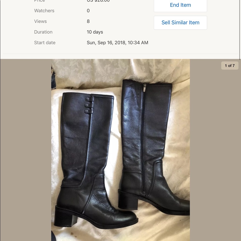 Enzo Angiolini Black Leather Boots size 91/2